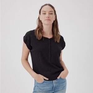 Pact Featherweight Slub Dolman Henley (Women’s M, black)